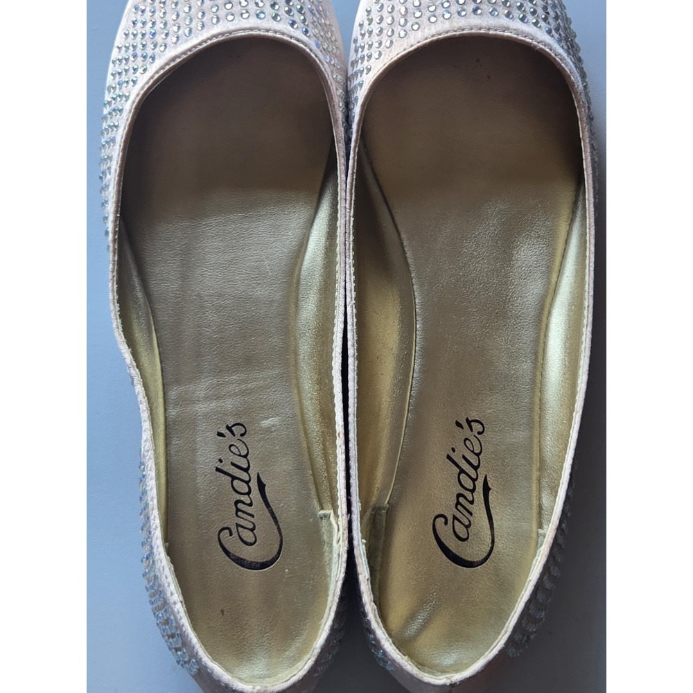Candie's Sparkle Blush Pink Rhinestone Ballet Flats Women's Size 7.5M Slip-on - Picture 5 of 7